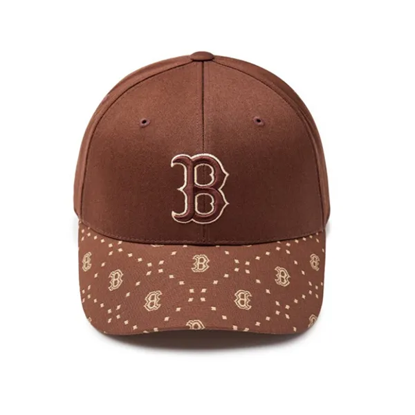 Mũ MLB Diamond Monogram Point Ball Cap Boston Red Sox 3ACPM093N-43BRD Màu Nâu - Mũ nón - Vua Hàng Hiệu