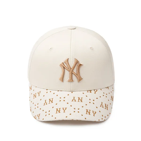 Mũ MLB Diamond Monogram Point Ball Cap New York Yankees 3ACPM093N-50CRD Màu Kem