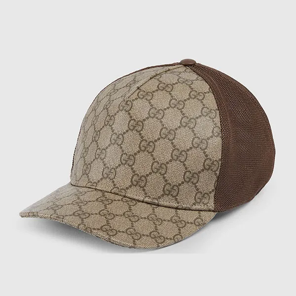 Mũ Nam Gucci GG Supreme Baseball Hat Màu Nâu Size M
