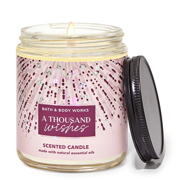 Nến Thơm Bath & Body Works A Thousand Wishes Mason Single Wick Candle 198g - Nến thơm - Vua Hàng Hiệu