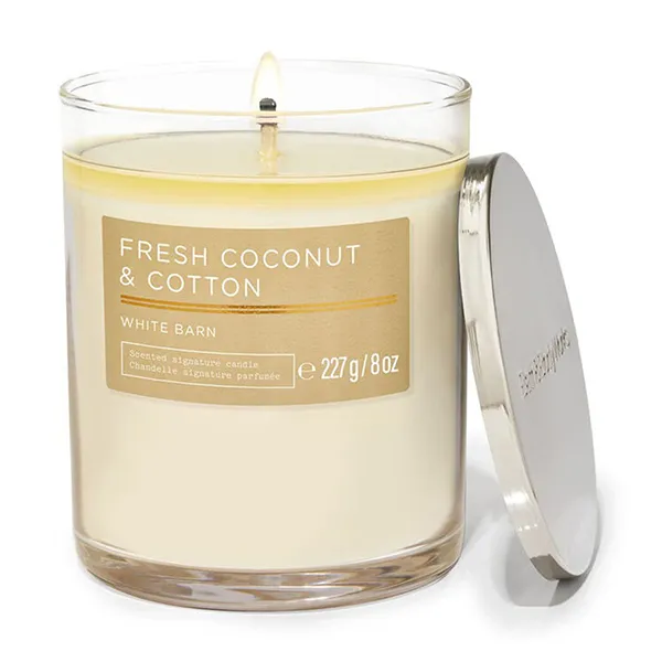 Nến Thơm Bath & Body Works Fresh Coconut & Cotton Candle 227g - 2