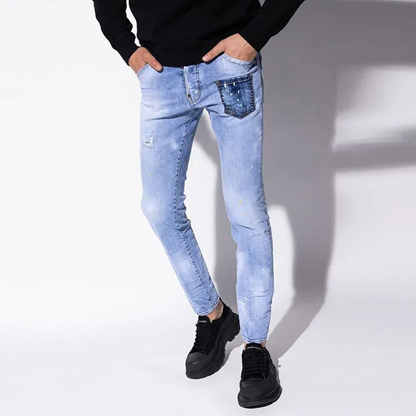 Quần Jean Nam Dsquared2 S74LB0982 Màu Xanh Nhạt Size 46 - Thời trang - Vua Hàng Hiệu