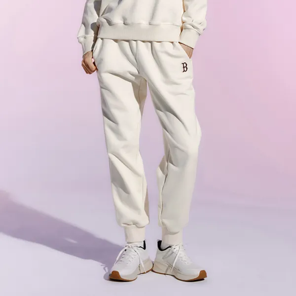 Quần Jogger MLB Basic Small Logo Boston Red Sox 3APTB0134-43CRD Màu Cream