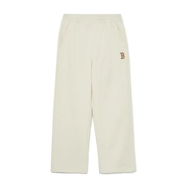 Quần Nỉ MLB Basic Medium Boston Red Sox 3APTB0234-43CRD Ống Rộng Màu Kem