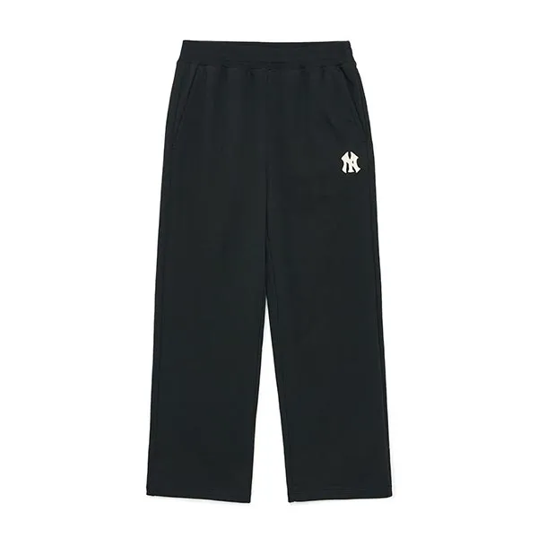 Quần Nỉ MLB Basic Medium Logo New York Yankees 3APTB0234-50BKS Ống Rộng Màu Đen