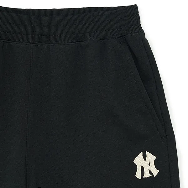 Quần Nỉ MLB Basic Medium Logo New York Yankees 3APTB0234-50BKS Ống Rộng Màu Đen
