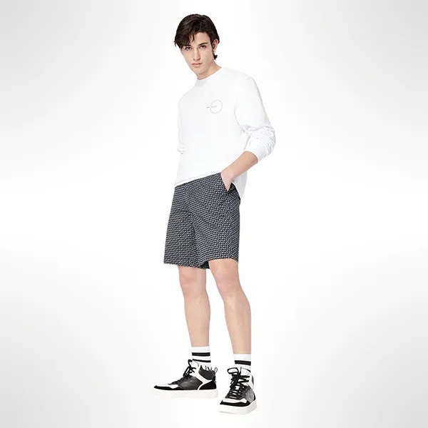 Quần Short Nam Armani Exchange 6LZS01 ZN24Z 25DA Màu Đen Trắng Size 28 - Thời trang - Vua Hàng Hiệu