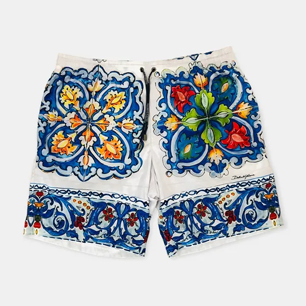 Quần Short Nam Dolce & Gabbana D&G M4A13THHMJM Màu Xanh Trắng Size 5 - Thời trang - Vua Hàng Hiệu