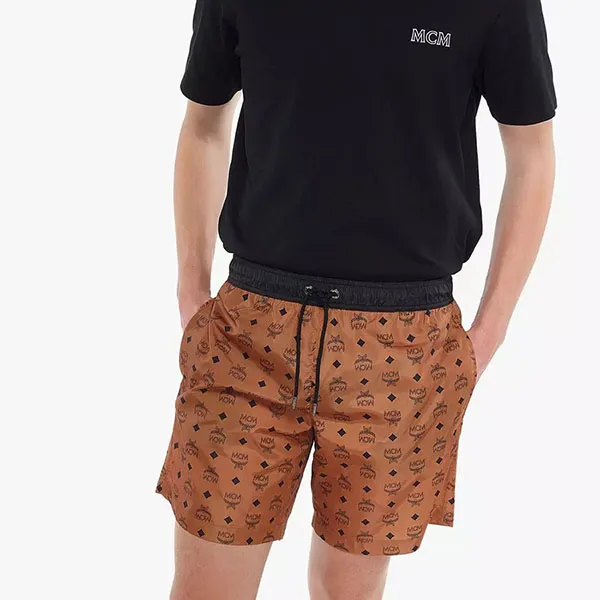 Quần Short Nam MCM Men's Classic Pattern Monogram Print Swim Shorts MHWCAMM01CO0XL Màu Nâu Họa Tiết