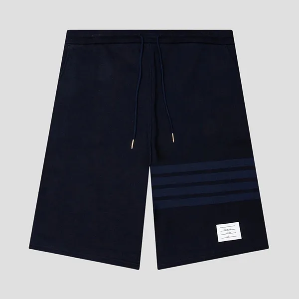 Quần Short Nam Thom Browne With 4 Bar Printed MJQ012A 06910 415 Màu Xanh Navy