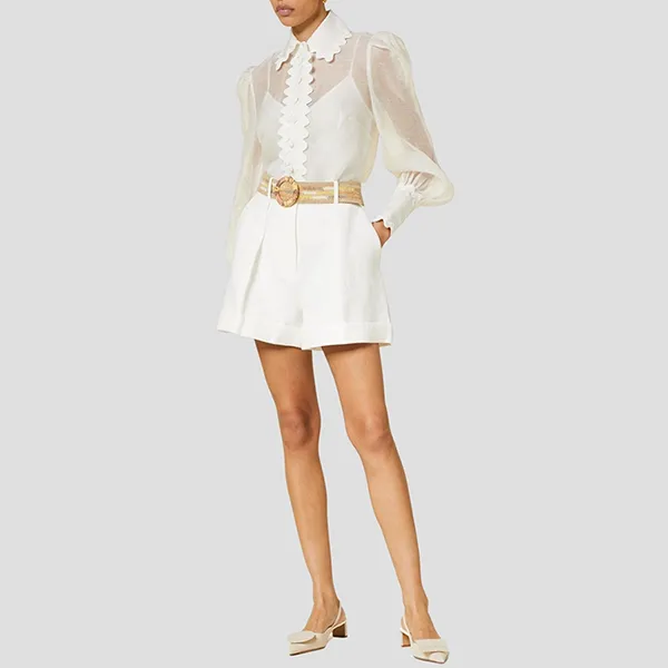 Quần Short Nữ Zimmermann White With Belt 2932ASS231 IVO Màu Trắng - Thời trang - Vua Hàng Hiệu