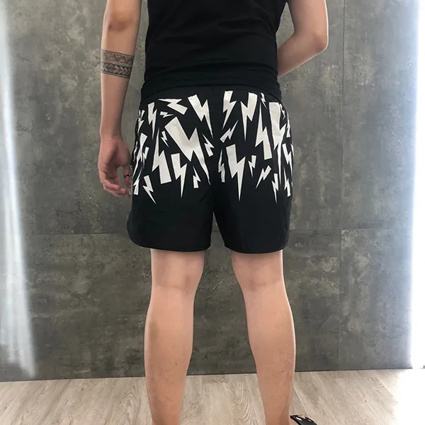 Quần Shorts Nam Neil Barrett PBCB012U044 Màu Đen Trắng Size L