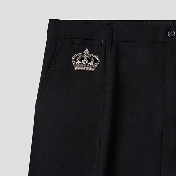 Quần Tây Nam Dolce & Gabbana D&G Crown Logo Embroidered GY6FEZ FUBEC N0000 Màu Đen - Thời trang - Vua Hàng Hiệu