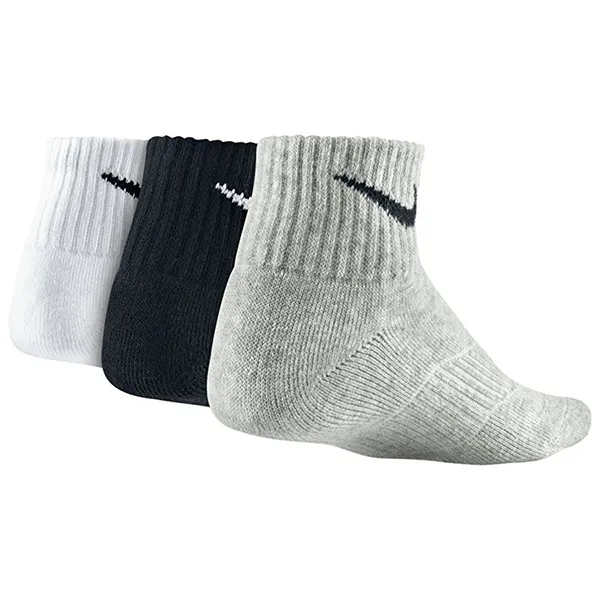 Set 3 Đôi Tất Nike Youth Socks Cin Cush No Show SX7670-964 (Đen-Trắng-Xám) Size 25-27cm - Thời trang - Vua Hàng Hiệu