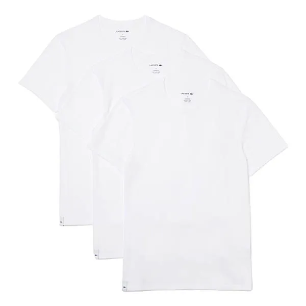 Set Áo Thun Nam Lacoste Men's 3-Pack Slim Fit Cotton Jersey T-Shirts TH8999-51-001 Màu Trắng Size M