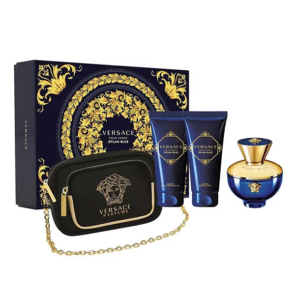 Set Nước Hoa Nữ Versace Dylan Blue Pur Femme Eau De Parfum + Sữa Dưỡng Thể + Sữa Tắm + Túi (4 Món)