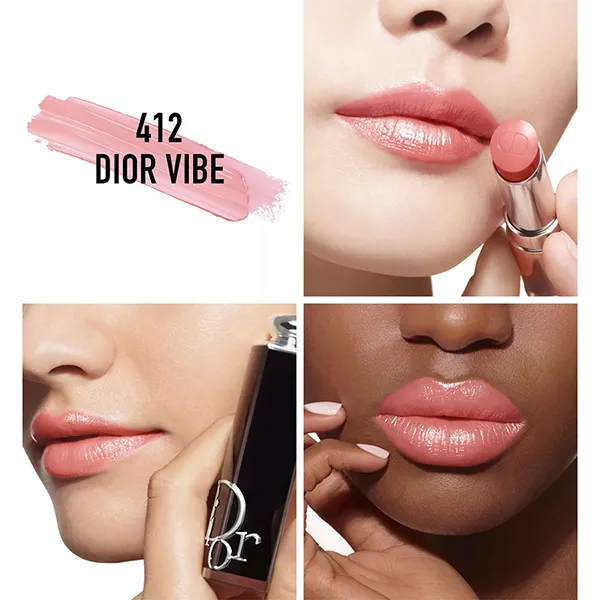 Son Dior Vibe 412 Addict Shine Refillable Màu Hồng Nude - Son Môi - Vua Hàng Hiệu