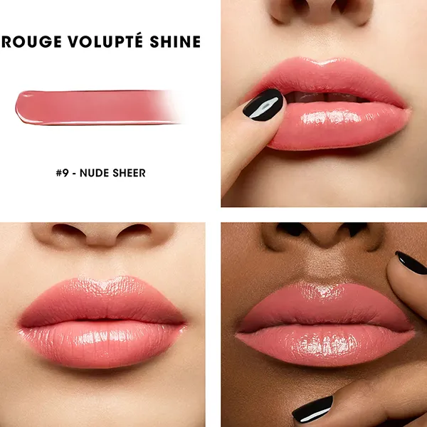 Son Yves Saint Laurent YSL Nude Sheer 9 Rouge Volupte Shine Oil-in-Stick Màu Nude - Son Môi - Vua Hàng Hiệu