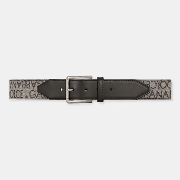 Thắt Lưng Nam Dolce & Gabbana D&G Coated Canvas Belt BC4786AJ70589875 Màu Ghi Đen Size 95