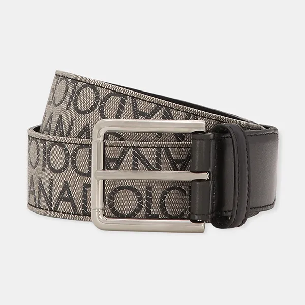 Thắt Lưng Nam Dolce & Gabbana D&G Coated Canvas Belt BC4786AJ70589875 Màu Ghi Đen Size 95