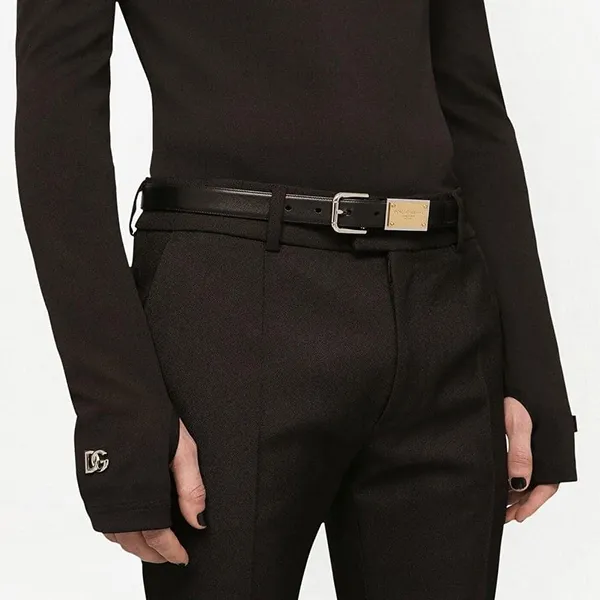 Thắt Lưng Nam Dolce & Gabbana D&G Logo Plaque Buckle Belt BC4748AW576 Màu Đen Size 90