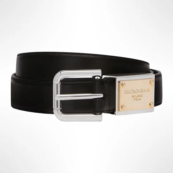 Thắt Lưng Nam Dolce & Gabbana D&G Logo Plaque Buckle Belt BC4748AW576 Màu Đen Size 90
