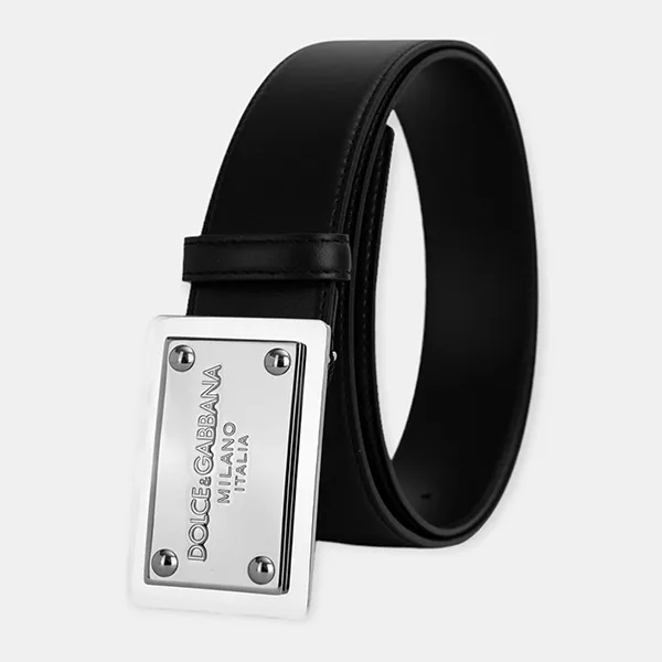 Thắt Lưng Nam Dolce & Gabbana D&G Logo Plaque Buckle Belt BC4777 AW57680999 Màu Đen Size 100