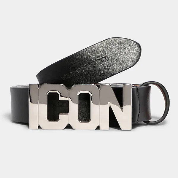 Thắt Lưng Nam Dsquared2 Be Icon Plaque Belt DSQ2 BEM009912900001M802 Màu Đen Size 85 - Thắt lưng - Vua Hàng Hiệu