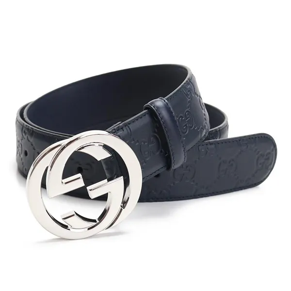 Thắt Lưng Nam Gucci GG Belt 411924 CWC1N 4009 Màu Xanh Navy Size 90 - Thắt lưng - Vua Hàng Hiệu