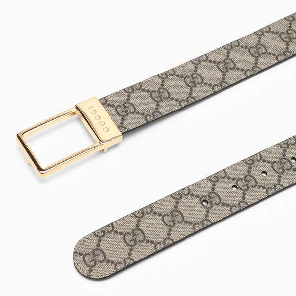 Thắt Lưng Nam Gucci GG Belt With Rectangular Buckle 722370KGD0H9742 Màu Ghi Size 90 - 4