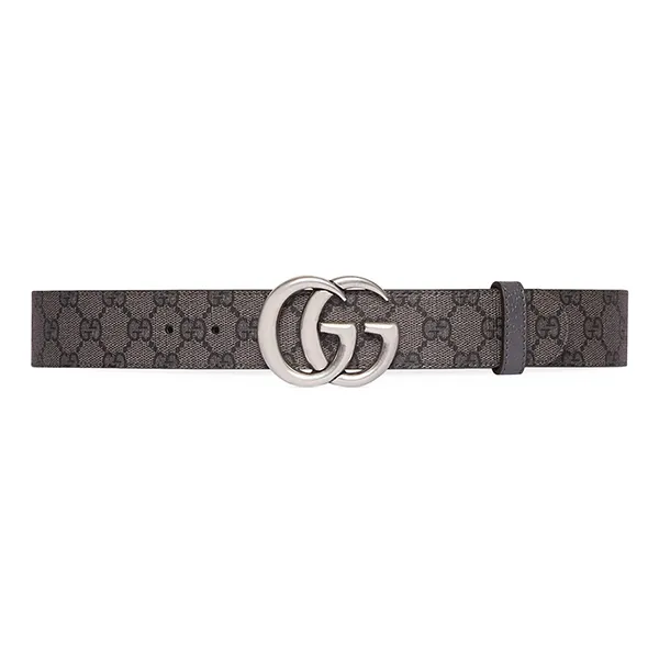 Thắt Lưng Nam Gucci GG Marmont Reversible Belt Hai Mặt Màu Xám Đen Size 100 - 3