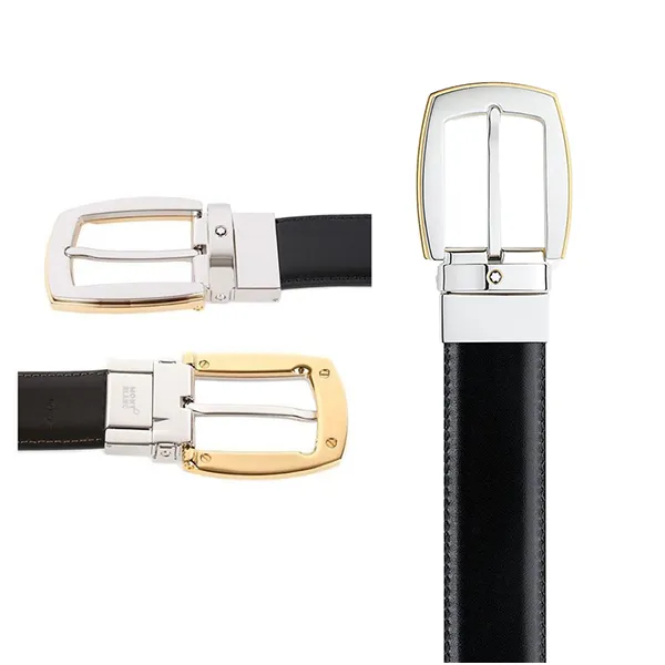 Thắt Lưng Nam Montblanc Belt Leather 111081 Hai Mặt Màu Đen Nâu Bản 3cm Size 105