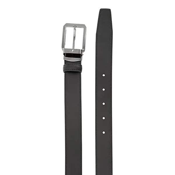 Thắt Lưng Nam Montblanc Men's Printed Leather Belt 118439 Màu Đen Bản 3cm Size 105