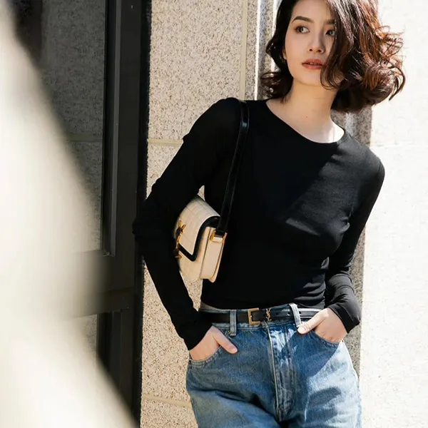 Thắt Lưng Nữ Yves Saint Laurent YSL Siyah Kadın Deri Kemer Bản 2cm Màu Đen Size 80 - Thắt lưng - Vua Hàng Hiệu