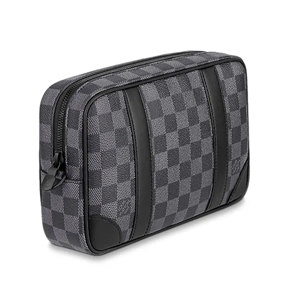 Túi Cầm Tay Nam Louis Vuitton LV Pochette Kasai N60501 Màu Đen Xám - Túi xách - Vua Hàng Hiệu