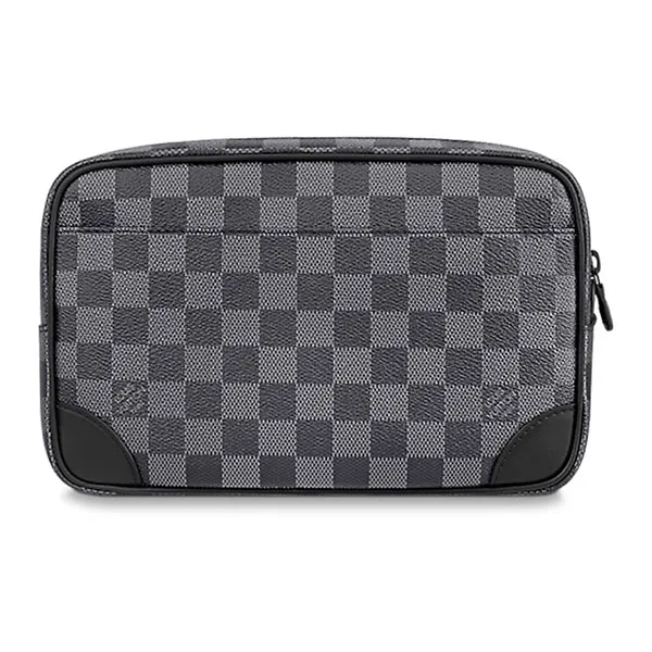 Túi Cầm Tay Nam Louis Vuitton LV Pochette Kasai N60501 Màu Đen Xám - Túi xách - Vua Hàng Hiệu