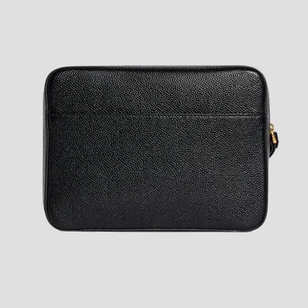 Túi Cầm Tay Nam Thom Browne Clutch Black Leather With RWB Strap MAC067A-00198-001 Màu Đen