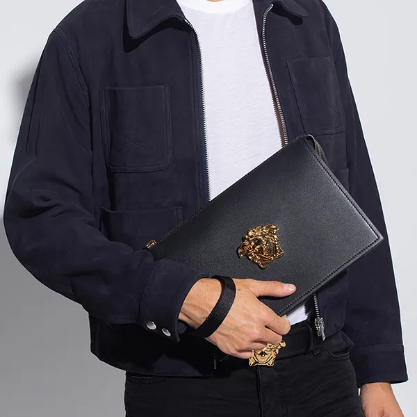 Túi Cầm Tay Nam Versace Black La Medusa Hand Bag Màu Đen N-QL - Túi xách - Vua Hàng Hiệu