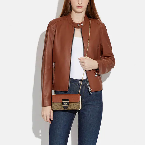 Túi Đeo Chéo Nữ Coach Morgan Crossbody In Signature Leather CF475 Màu Nâu