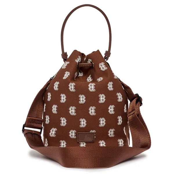 Túi Đeo Chéo Dây Rút MLB Monogram Bucket Bag Boston Red Sox 3ABMS012N-43BRD Màu Nâu - 4