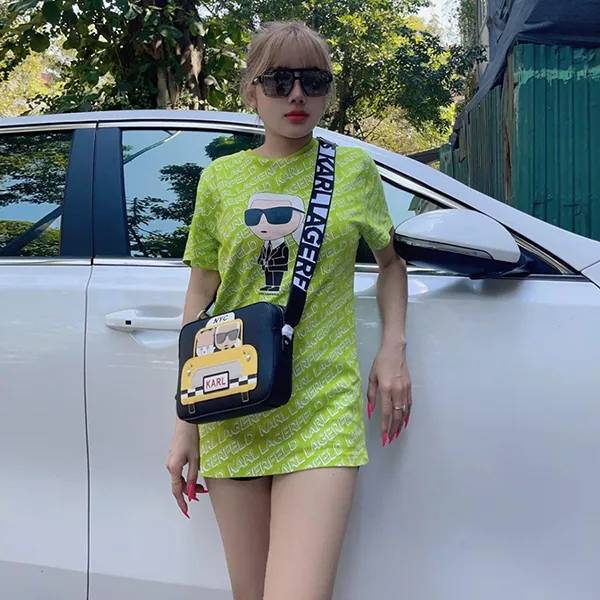 Túi Đeo Chéo Karl Lagerfeld Maybelle Camera Crossbody LH2EU567 Màu Đen Vàng - Túi xách - Vua Hàng Hiệu