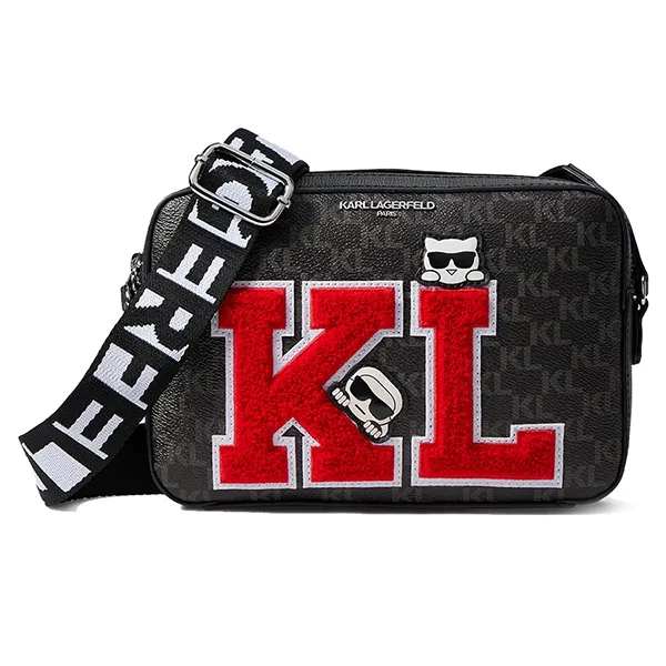 Túi Đeo Chéo Karl Lagerfeld Paris Maybelle Crossbody Black Logo LH2EJ567 Màu Đen Đỏ - Túi xách - Vua Hàng Hiệu