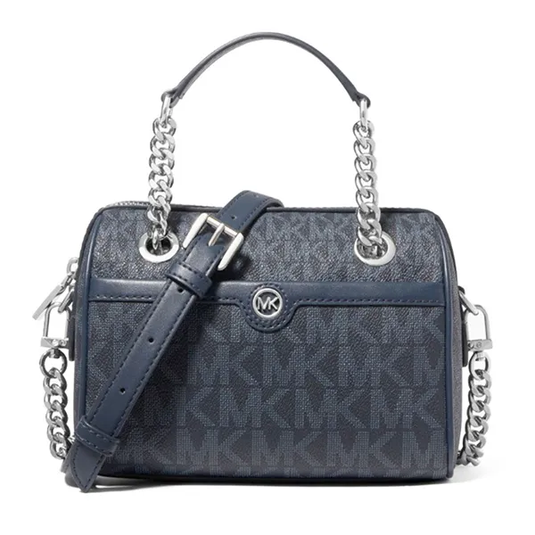 Túi Đeo Chéo Michael Kors MK Blaire Extra-Small Logo Satchel Màu Xanh - Túi xách - Vua Hàng Hiệu