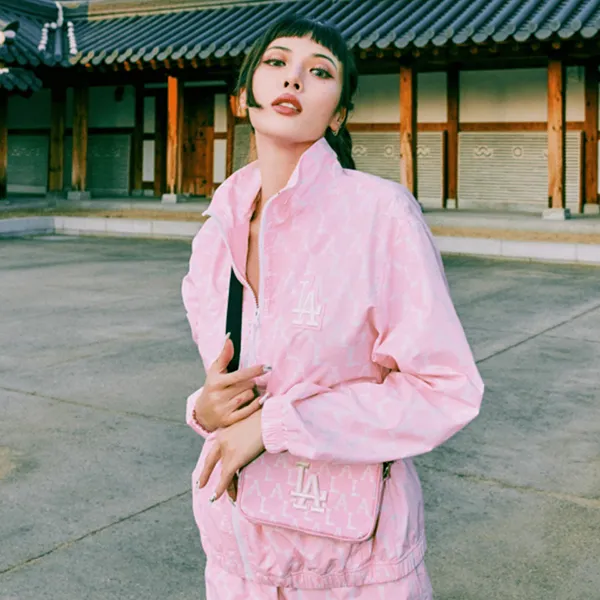 Túi Đeo Chéo Nữ MLB Monogram Crayon Mini Crossbody LA Dodgers 32BGDR111-07P Màu Hồng