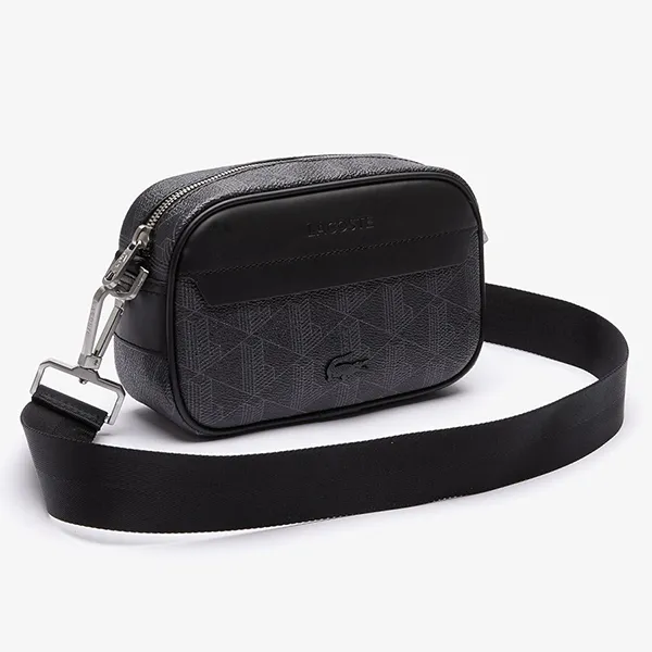 Túi Đeo Chéo Nam Lacoste Men's The Blend Small Monogram Canvas Crossbody Bag NH3650LX Màu Đen