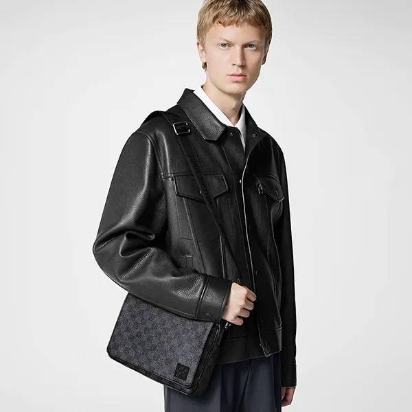 Túi Đeo Chéo Nam Louis Vuitton LV District PM N42710 Damier Bag Màu Đen Xám - Túi xách - Vua Hàng Hiệu