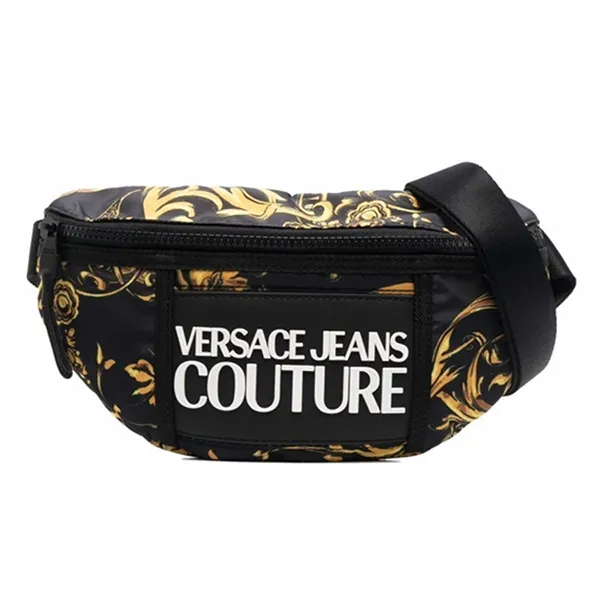 Túi Đeo Chéo Nam Versace Jeans Couture Regalia Baroque Print Belt Bag Màu Đen Vàng - Túi xách - Vua Hàng Hiệu