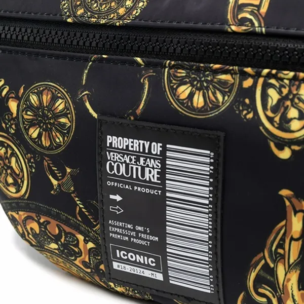 Túi Đeo Chéo Nam Versace Jeans Couture Regalia Baroque Print Belt Bag Màu Đen Vàng - Túi xách - Vua Hàng Hiệu