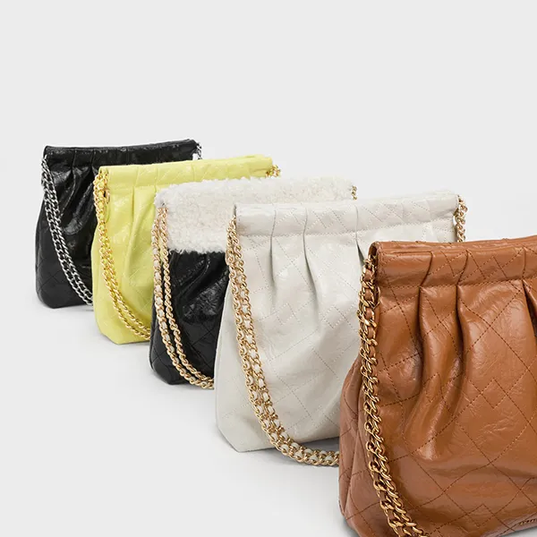 Túi Đeo Chéo Nữ Charles & Keith CNK Duo Chain Handle White 20671559 Màu Trắng Size M