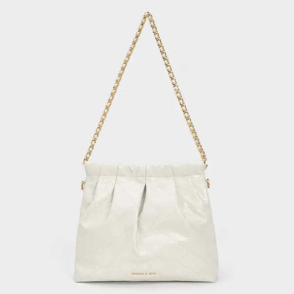 Túi Đeo Chéo Nữ Charles & Keith CNK Duo Chain Handle White 20671559 Màu Trắng Size M